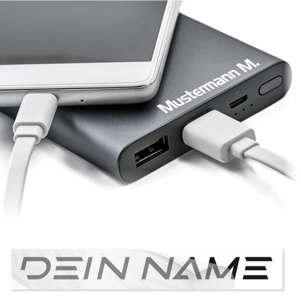 Powerbank Namenssticker Beschriftung für Powerbank - Kategorie Shop