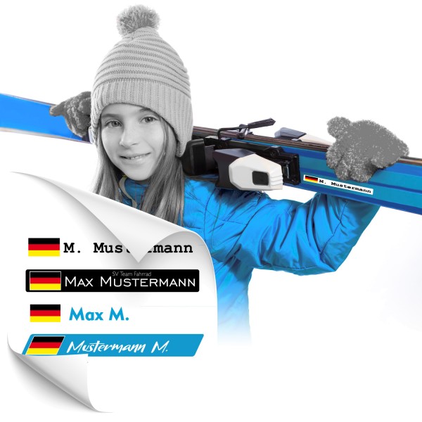 Namensaufkleber für Ski Skiaufkleber - Kategorie Shop